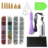 Kit d'outils de pose de strass 7-en-1 portable pour vêtements, avec pince, stylo de pose et outil de réparation pour travaux d'aiguille