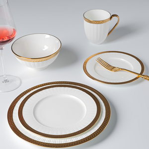 PITO Nouvelle Collection <span class=keywords><strong>Assiettes</strong></span> en Céramique Design Luxe, Service <span class=keywords><strong>de</strong></span> Vaisselle en Porcelaine, Ensemble <span class=keywords><strong>de</strong></span> <span class=keywords><strong>8</strong></span>, 9 ou 10 <span class=keywords><strong>Assiettes</strong></span> pour Mariage - Product Image 1