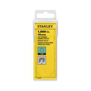 Grapas Planas Estrechas Stanley de 10 mm, 1000 Unidades, Recubiertas de Zinc, para Uso con Cables CT300 - Product Image 2