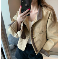 CJ-2026 Meilleures ventes Vestes en jean boutonnées pour femmes, style streetwear, décontractées, unies, pour le printemps, rétro, oversize, en coton, courtes