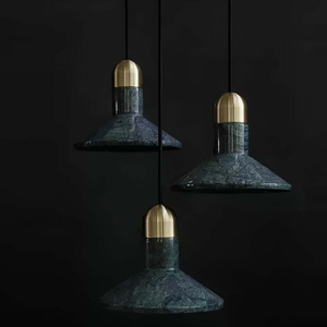 Lampada a Sospensione Postmoderna a Forma di <span class=keywords><strong>Granata</strong></span> in Marmo, Illuminazione a Soffitto a Lampadina Singola per Tavolo - Product Image 2