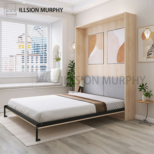 <span class=keywords><strong>Lit</strong></span> <span class=keywords><strong>mural</strong></span> Murphy vertical escamotable intelligent et peu encombrant avec armoire intégrée en panneaux de particules ou contreplaqué - Product Image 4
