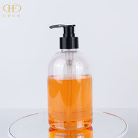 Bouteilles de savon pour les mains, de shampoing et de lotion en plastique transparent PET personnalisées de 300/500 ml avec pompe