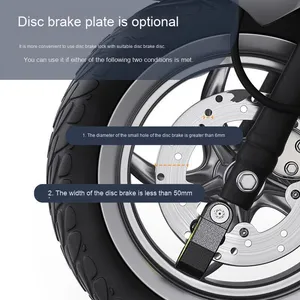 Alarme <span class=keywords><strong>antivol</strong></span> portable 110 dB pour vélo, <span class=keywords><strong>câble</strong></span> confortable en acier et alliage de zinc avec clés pour vélo, moto, frein à disque - Product Image 6