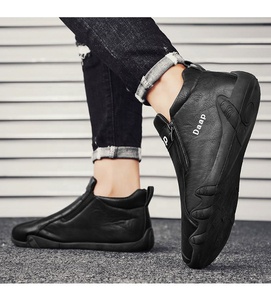 Chaussures pour hommes en cuir décontractées, tendance printemps, imperméables et antidérapantes, à bout large, personnalisées en gros - Product Image 6