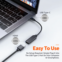 Typ-C-zu-Adapter 4K-Videokonverter mit Aluminiumgehäuse und kurzem Kabel für den Einsatz mit externen Monitoren am Laptop