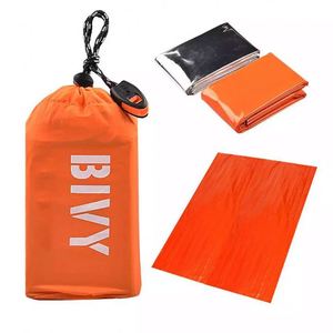 Échantillon Gratuit Sac de Couchage d'Urgence Orange en PE pour Extérieur, Imperméable, Chaud, pour Survie, Voyage, Camping, Ultraléger pour Adulte - Product Image 4