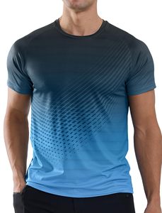 High Quality Running Sport Slim Fit Bodybuilding Mens T Shirt Customized Logo Polyester Quick Dry Gym Sport Mens T Shirts F00 - Product Image 2