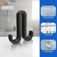 Crochets en silicone souple de qualité supérieure pour porte en verre, crochets en J amovibles à un seul niveau pour porte de douche, pour le rangement des serviettes dans la salle de bain et le salon