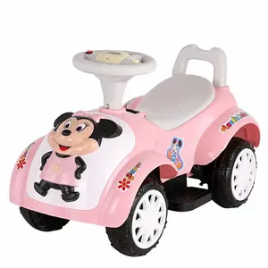 Eğitici güzel karikatür yürüteç bebek sürgülü araba çocuk oyuncak araba araba