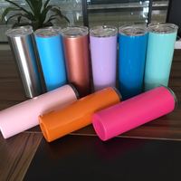 Gobelet en acier inoxydable, 20oz, 20oz, Slim, coupe Slim, gobelet d'eau à Double paroi isolé, avec couvercle et paille personnalisés