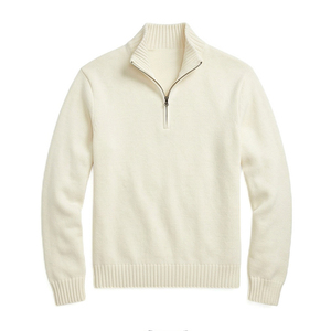 Pull en tricot rayé à col zippé pour homme de qualité supérieure |   Esthétique Old Money |   100% Coton de Qualité |   Logo personnalisé OEM/ODM Faible MOQ - Product Image 1