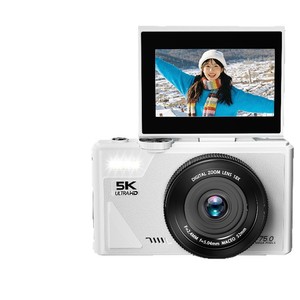 กล้องดิจิตอล 5K Ultra HD ซูม 18 เท่า หน้าจอพลิก 3 นิ้ว สำหรับนักเรียน เซลฟี่ ใช้ในบ้าน กล้องสไตล์เรโทร - Product Image 1