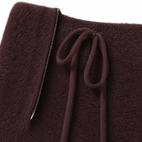Pantalon en tricot pour femme avec logo personnalisé, tricoté, doux, à jambes larges, couleur unie, décontracté, mode hiver, en polyamide, fabrication OEM & ODM
