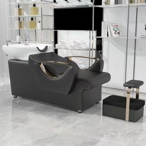 K Professional Beauty Hair Salon Furniture Fashion Luxury High-<b>end</b> Hair Washing <b>Bed</b> Ceramic Basin Classic Hair Washing Chair - Product Image 1