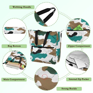 Bolso de mano con diseño de dibujos animados hawaianos, de gran capacidad, portátil y duradero, adecuado para la escuela, viajes y actividades al aire libre - Product Image 3