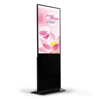 Kiosque publicitaire intelligent Android LCD FHD 55 pouces avec écran tactile capacitif, support au sol intérieur, IP65, pour affichage numérique et orientation en ascenseur