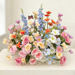 BF-ALR-MX04 Monet Primavera Estate Lussuoso Tappeto Floreale Rosa con Fiori Colorati per Decorazione di Palchi Nuziali e Corridoi - Product Image 2