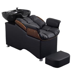 Leder-Friseurstuhl mit Wassermassage, Halbliegend, Verstellbare Fußstütze, Tragbar, für Gewerbliche Nutzung in Friseursalons und Schönheitssalons - Product Image 3