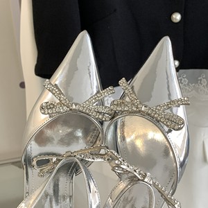 2023 Summer Collection Women's Fashion Butterfly-knot Shallow Mules <b>Pointed</b> <b>Toe</b> Slippers <b>Flat</b> High Slides for Warm Weather - Product Image 3