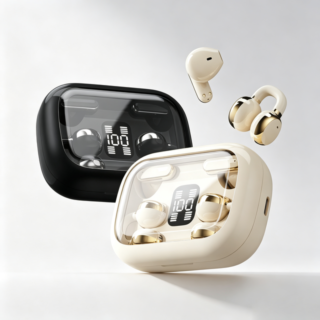 Excellent Quality 2 Pairs Dual Earbuds Hybrid Ear Clip In-Ear Wireless for 5.4 Headphones Digital Display Lightweight