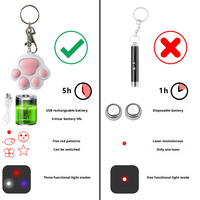 Jouet pour chat écologique, mignon, stylo laser, porte-clés infrarouge, lumière laser, rechargeable par USB, trois-en-un