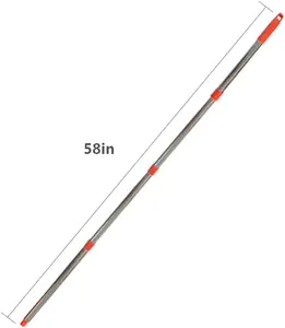 DTOPNIOR 4 sections 2.5 à 5 pieds bâton de remplacement pour vadrouille Compatible avec la poignée de vadrouille à rotation triangulaire