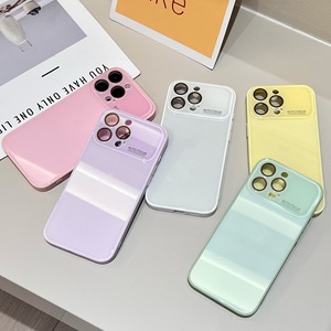 Coque de téléphone en verre brillant de couleur unie pour iPhone 17 Pro Max 16 15 <span class=keywords><strong>14</strong></span> 13 12 11 avec grande fenêtre et anti-traces de doigts - Product Image 3