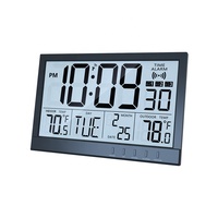 Station météo numérique multifonctionnelle pour la maison, avec prévisions, grande taille, intérieur/extérieur, horloge murale atomique avec capteur de température