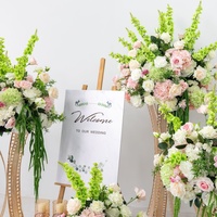 Boule de fleurs artificielle rose et verte en tissu de soie, très recommandée et populaire, pour la décoration de la maison et de mariage