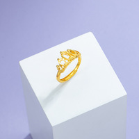 Nouveauté, bijoux personnalisés, style princesse, couronne en cristal, bague tendance dorée