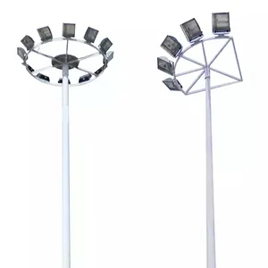 15m high mast pole with 6 high bright 600W flooding light for lighting tower and decorative parking lot pole