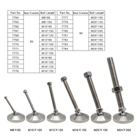 Fournisseur chinois odm oem rohs 7769 80mm m12 * 80/100/120/150mm Pieds pivotants réglables ss304 pour meubles en m6 m8 m10 m12 m16