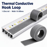 Cinta Térmica Conductora con Gancho y Bucle, Cinta de Disipación de Calor, Refrigeración para Electrónica LED, 1-25m/Rollo, 10-300mm