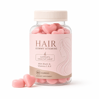 Complément alimentaire en gommes pour la beauté des cheveux des femmes, contenant de la biotine, de la vitamine C et de la vitamine E, 60 pièces, formule personnalisée, commande en gros, service OEM