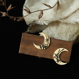 Pendientes de Joyería Vintage, Chapados en Oro, de Acero Inoxidable, con Diseño de Luna, para Mujer - Product Image 6
