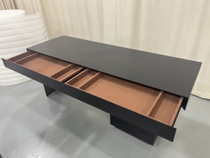 Elegant Mid Size Full <b>Solid</b> <b>Wood</b> Working <b>Desk</b> Smooth Wide Countertop Writing Bureau with Side File Shelves for Household - Product Image 6