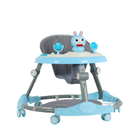Vente en gros, trotteur de bébé de haute qualité, mignon de dessin animé, pivotant, 6 roues, multifonctionnel, apprendre en plastique, trotteur de bébé 4 en 1 avec musique