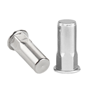 304 Stainless Steel Half Hexagon Flat Head <b>Rivet</b> <b>Nut</b> Blind Hole M3 M4 M5 M6 M12 Flat Head Half Hex Body Rivnut Insert <b>Nut</b> - Product Image 2