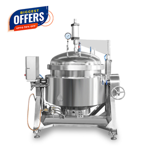 Grand autocuiseur industriel commercial automatique Marmite à vapeur sous pression de 500 litres en acier inoxydable pour la soupe aux os - Product Image 4