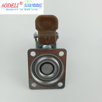 Usine en gros roulette roues noires roulette pivotante avec frein roulette PU pour meubles petite roue pivotante