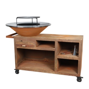 <span class=keywords><strong>Table</strong></span> <span class=keywords><strong>de</strong></span> barbecue d'extérieur robuste en acier Corten rouillé, brasero et <span class=keywords><strong>plancha</strong></span>, très demandée - Product Image 4