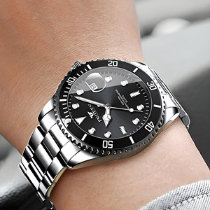 FNGEEN Men's Quartz Watch Stainless Steel Strap Luminous Calendar Water Resistant Sport Watch 30M Depth - Product Image 3