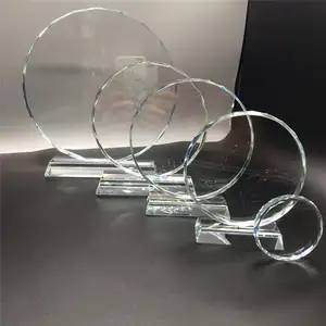 Honneur de cristal pas cher prix personnalisé plaques gravées au laser verre prix cristal trophée Plaque