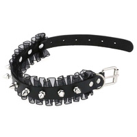 Nouveau W.E. Collier ras du cou Harajuku pour homme, en cuir PU et alliage d'aluminium, style néo-gothique élégant, fait main, avec rivets et chaîne torsadée, sexy