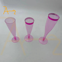 Fabricant en gros gobelet en plastique jetable détachable verre à champagne en or 6.5 OZ poudre d'or bordure gobelet