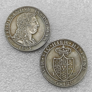 Pièces commémoratives de style antique 1805 Italie 120 Grana Ferdinando IV, Cadeaux, Décoration d'intérieur - Product Image 1