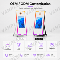 Cabina de Fotos Inteligente con Espejo Mágico de 65 Pulgadas, Pantalla Táctil de 32/43 Pulgadas, Cabina de Selfies para Eventos, Bodas, Fiestas, Negocios, Stock en EE. UU.