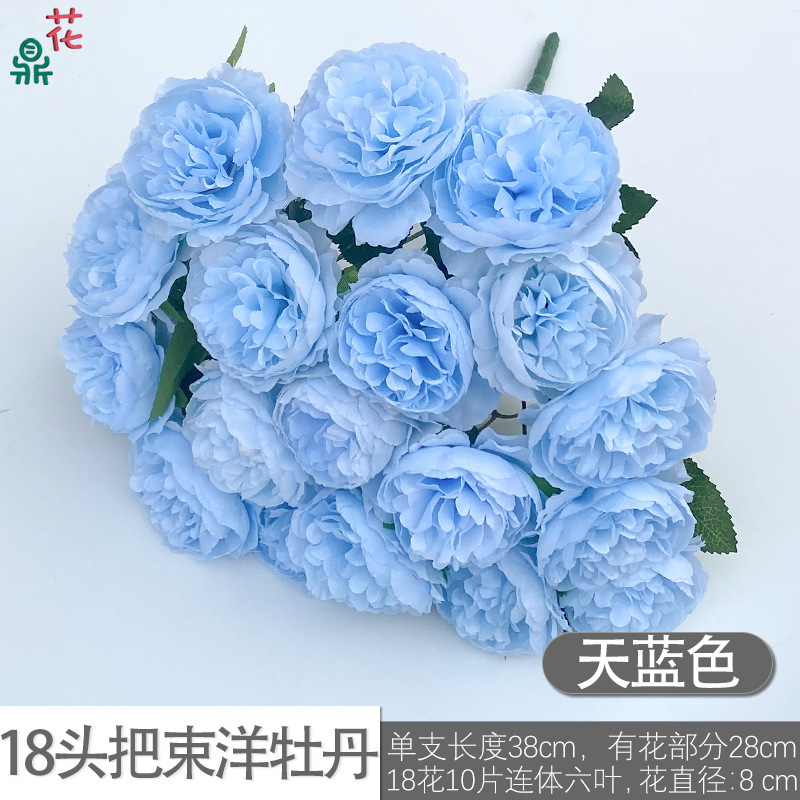 ดอกโบตั๋น 18 พวง สีฟ้า