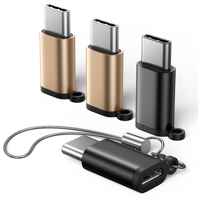 Portable Usb-c Type c Male to Micro Usb Female Adapter Otg for Phone Fill Light